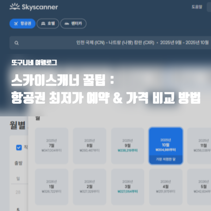 스카이스캐너 꿀팁 : 항공권 최저가 예약 & 비행기표 가격 비교 방법