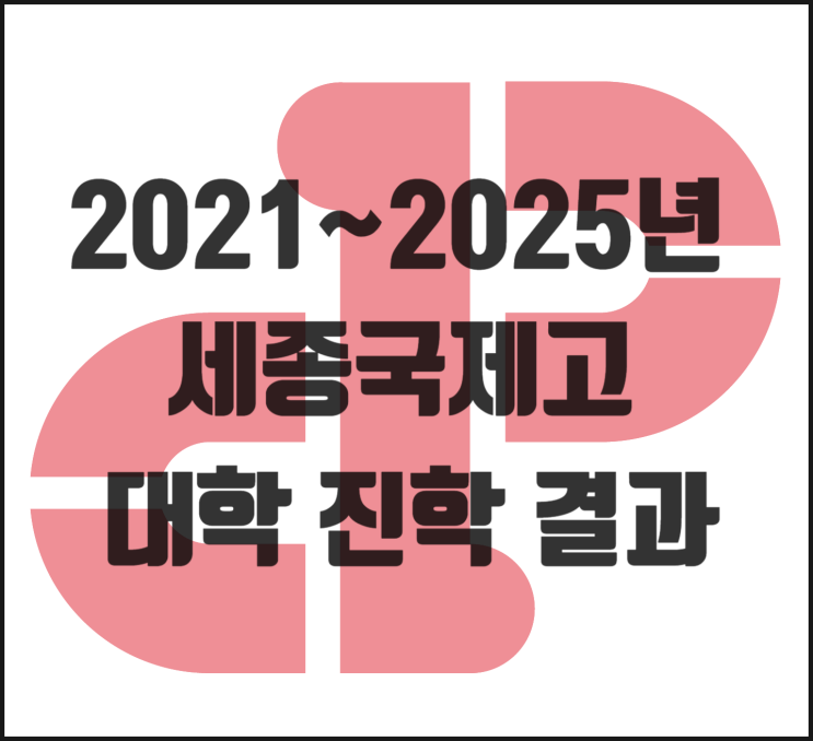  [소담동 영어] 2021~2025년 세종국제고 대학진학 결과