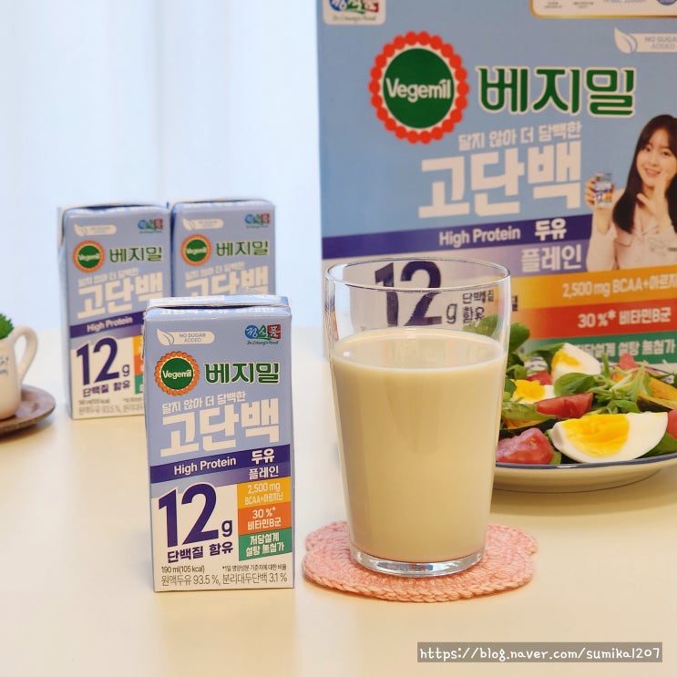 저당두유 베지밀 고단백두유 플레인 아침식사대용 후기