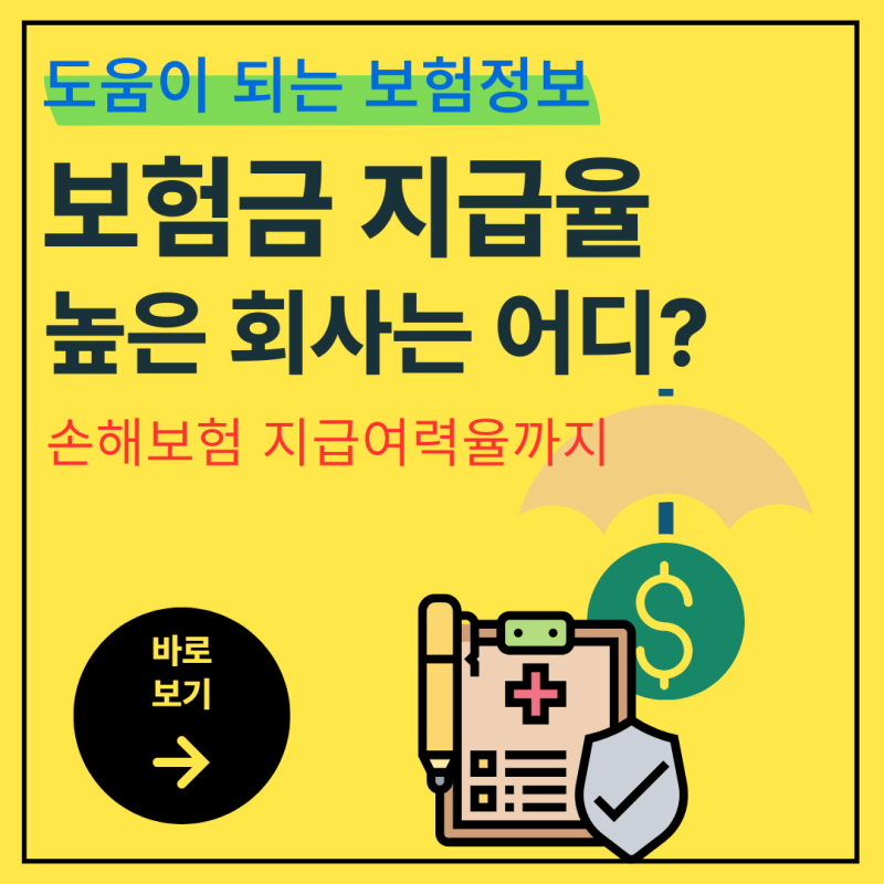 보험금 지급률 순위와 지급여력비율까지(+손해보험사)
