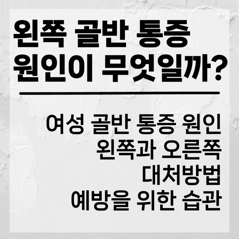 여자 왼쪽 골반 통증의 원인이 무엇일까? 대처 방법까지 확인