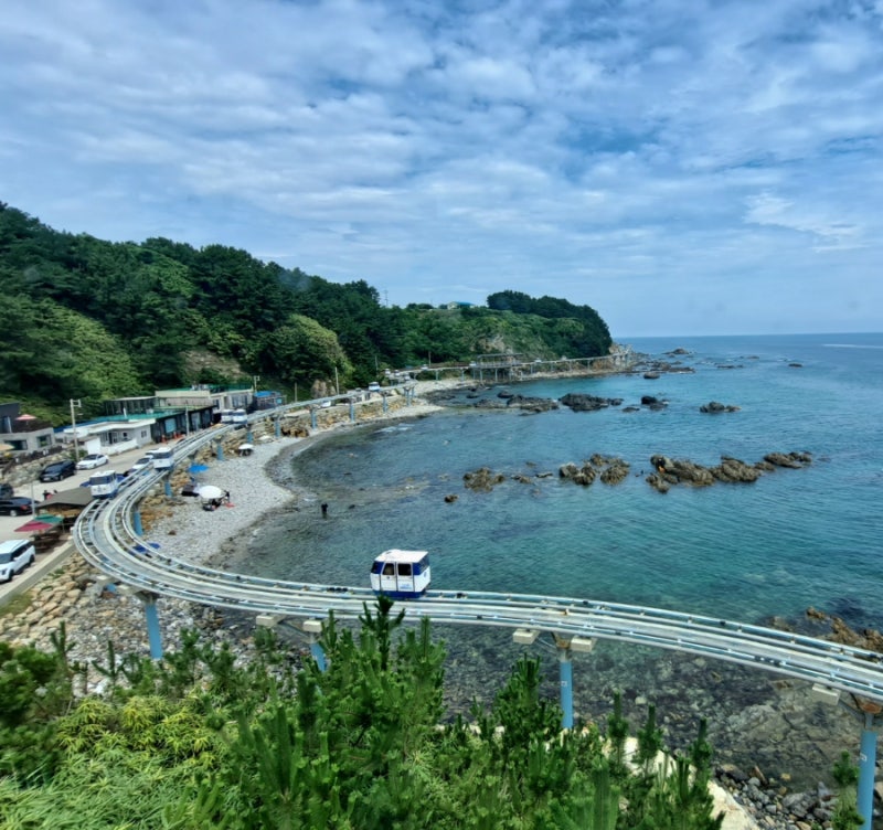 경상북도 울진 여행명소 하트해변 죽변 해안 스카이레일 바다열차 놀거리, 즐길거리 등대공....