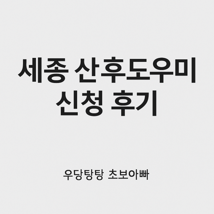  세종 산후도우미 신청부터 선택 팁까지