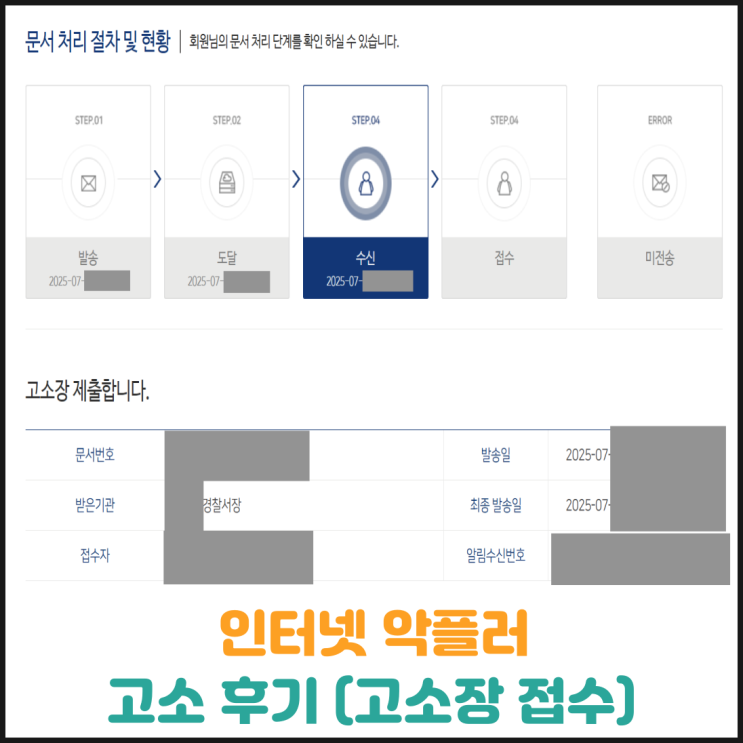  악플러 고소 후기 (고소장 접수)