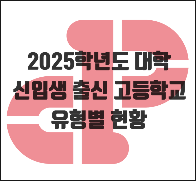  2025학년도 대학 신입생 출신 고등학교 유형별 현황 (교대포함)