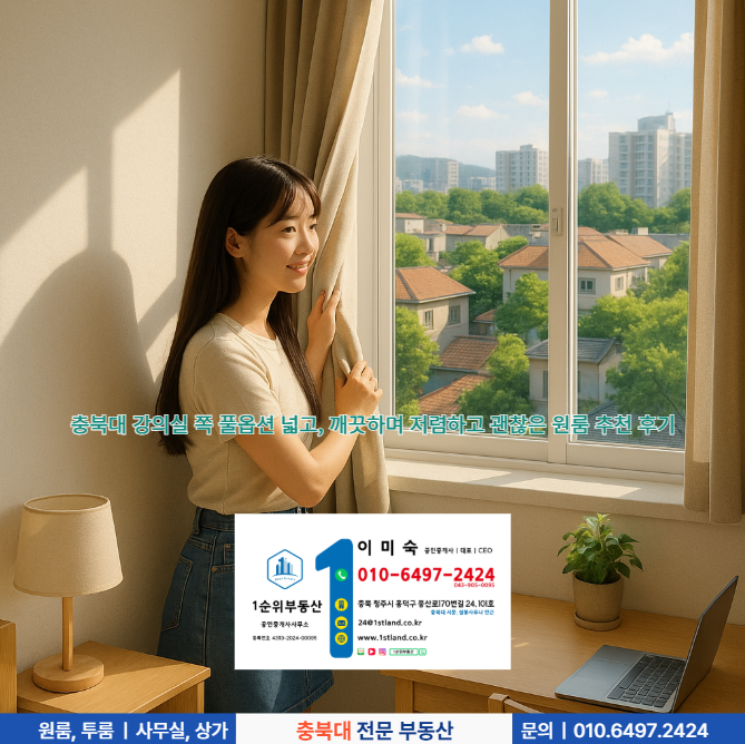  충북대 강의실 쪽 풀옵션 넓고, 깨끗하며 저렴하고 괜찮은 원룸 추천 후기