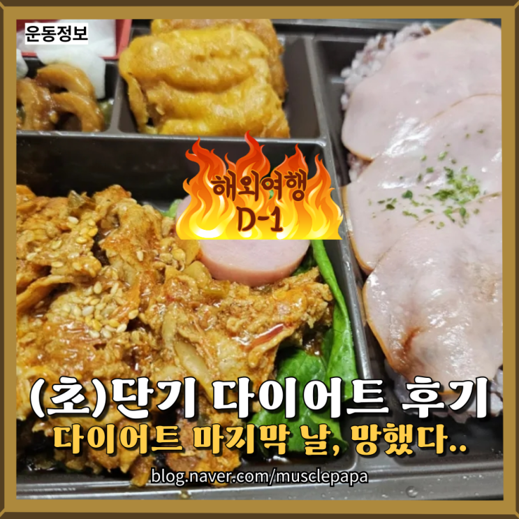  단기간 다이어트 방법, 해외여행 D-1 후기(OO 조절에 실패한 날...)