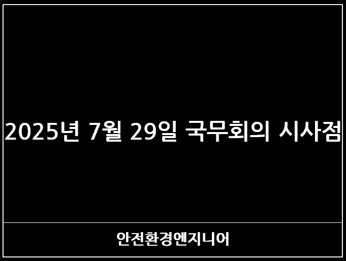  2025년 7월 29일 국무회의 시사점