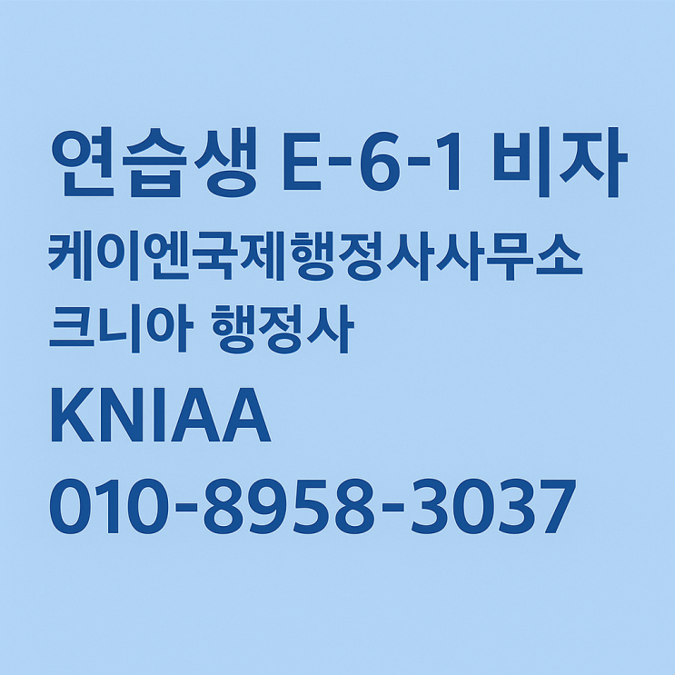  E-6-1 비자, 외국인 연습생·연예인 비자 완벽 준비하기E-6-1 Visa: A Complete Guide for Foreign Trainees and Entertainers