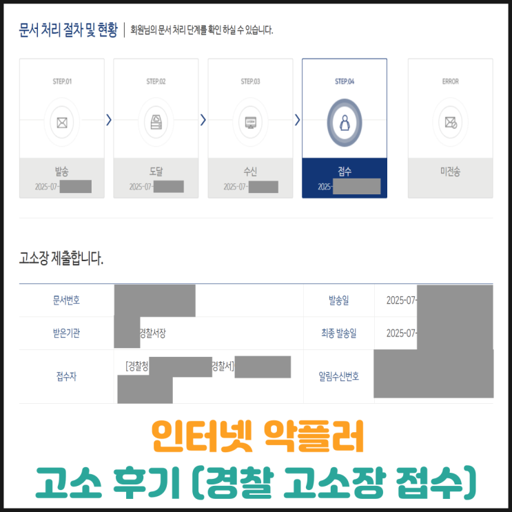  악플러 고소 후기2 (경찰 고소장 접수)