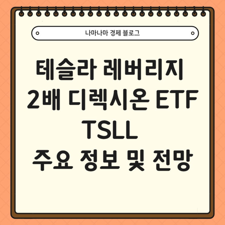  테슬라 레버리지 2배 디렉시온 ETF TSLL 주요 정보 및 전망