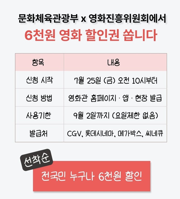  매달 마지막 수요일엔 문화의날로 영화할인 엄청 되는거 아시죠?
