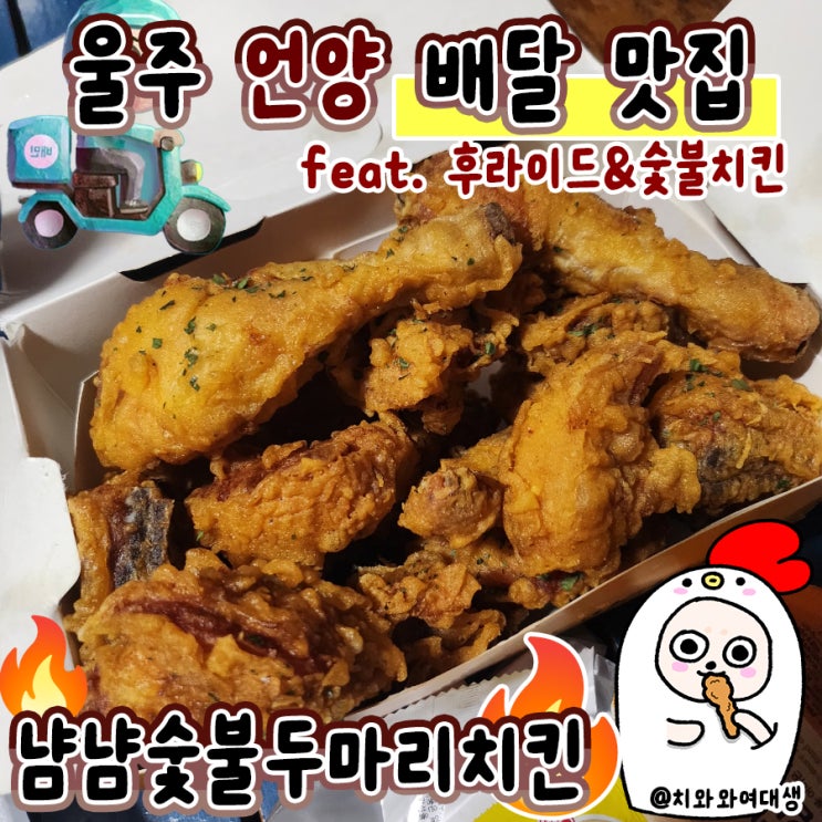  언양 치킨배달맛집 냠냠 숯불두마리치킨 울주 등산