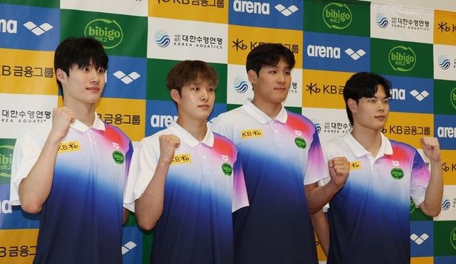 한국 <b>남자 계영 800m</b>, 세계선수권 <b>결승</b>서 5위… 2연속 메달... 
