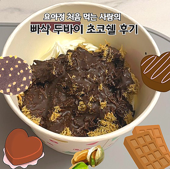  요아정 처음 먹어보는 사람의 빠삭 두바이 초코쉘 후기