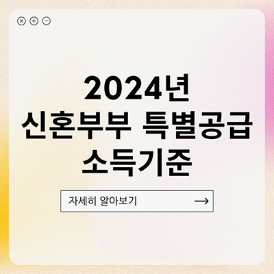  2024년 신혼부부 특별공급 소득 기준 유형별 정리 (맞벌이 포함)