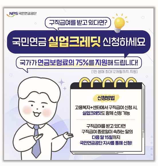  2025 실업크레딧 제도 실직 중에도 국민연금 걱정 없는 노후 준비 방법