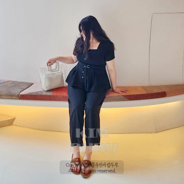 리리앤코 88 99 여름 여성 빅사이즈 하객룩 정장 와이드팬츠 셋업 투피스 세트 코디