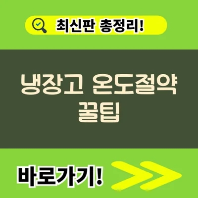  여름철 냉장고 온도가 중요한 이유는?(+절약꿀팁)