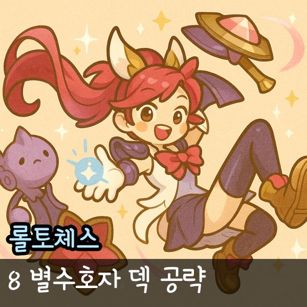  롤토체스 8 별수호자 덱 공략, 롤체 징크스 뽀삐 세라핀 파워업 추천