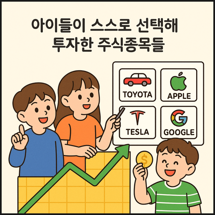 아이들이 스스로 선택해 투자한 주식종목들