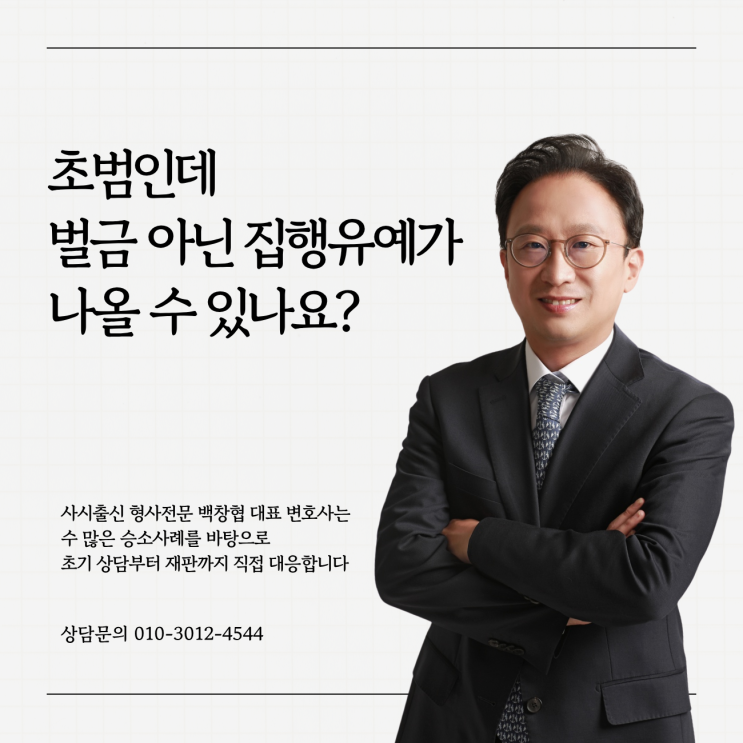  초범인데 벌금 아닌 집행유예가 나올 수 있나요?