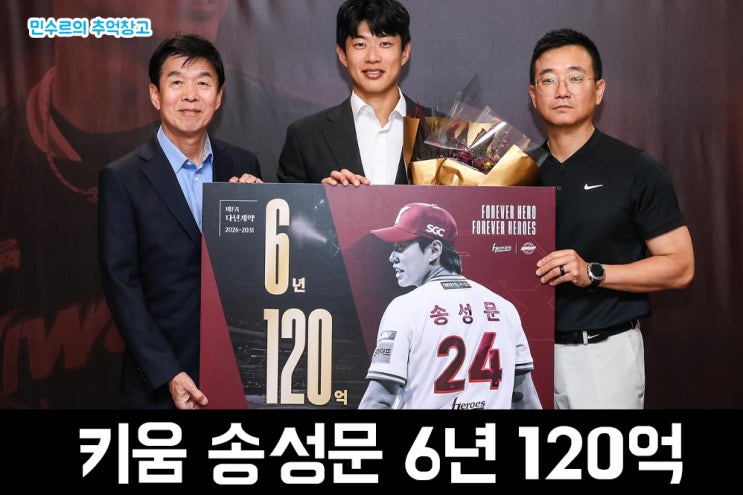 한국 프로야구 KBO <b>키움</b> 히어로즈 <b>송성문</b> 비FA 6년 <b>120억</b>... 