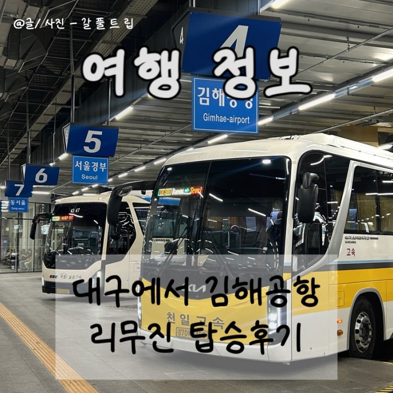 대구에서 김해공항 리무진 탑승 후기 가격, 소요시간