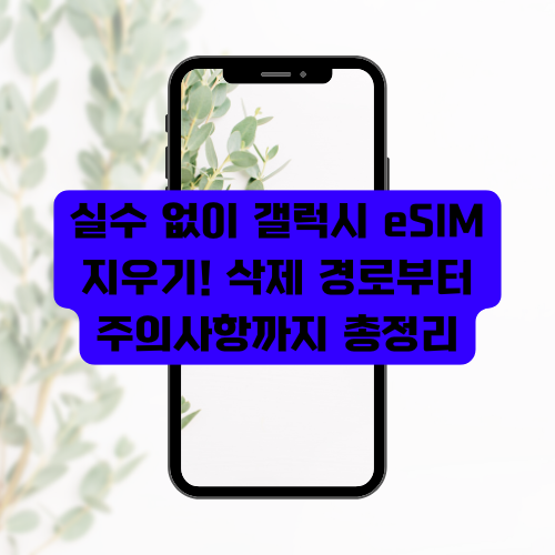 실수 없이 갤럭시 eSIM 지우기! 삭제 경로부터 주의사항까지 총정리