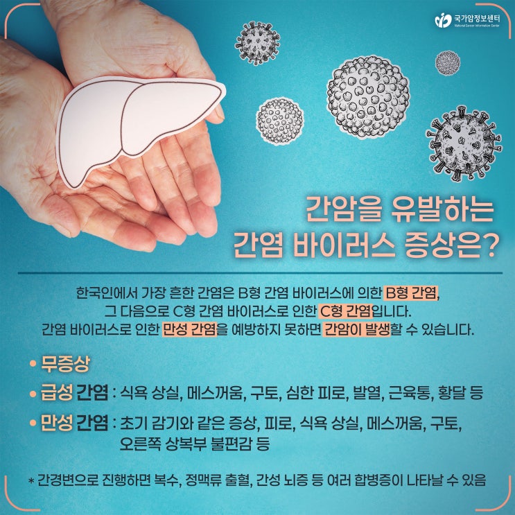  간암을 유발하는 간염 바이러스 증상은?