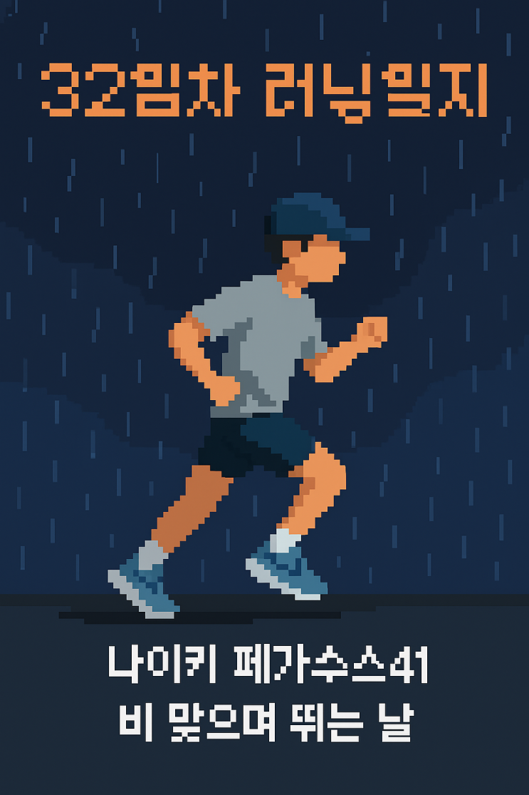  ️ 32일차 러닝일지｜나이키 페가수스41, 비 맞으며 뛰는 날 (8월 3일)