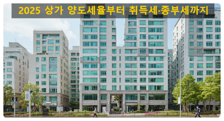  2025 상가 양도세율부터 취득세·종부세까지, 세금 총정리 가이드