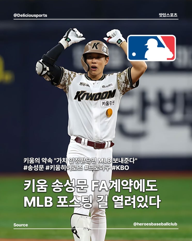 20억 계약에도...키움 "<b>송성문</b>, MLB 포스팅 길 열려있다"