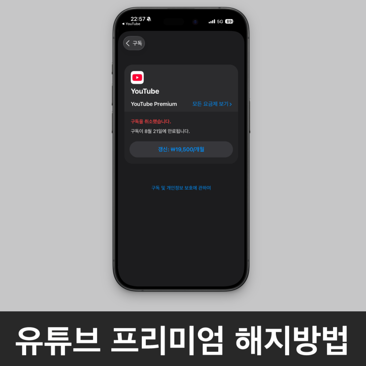  유튜브 프리미엄 구독 해지방법, 아이폰 사용자라면 1분컷!