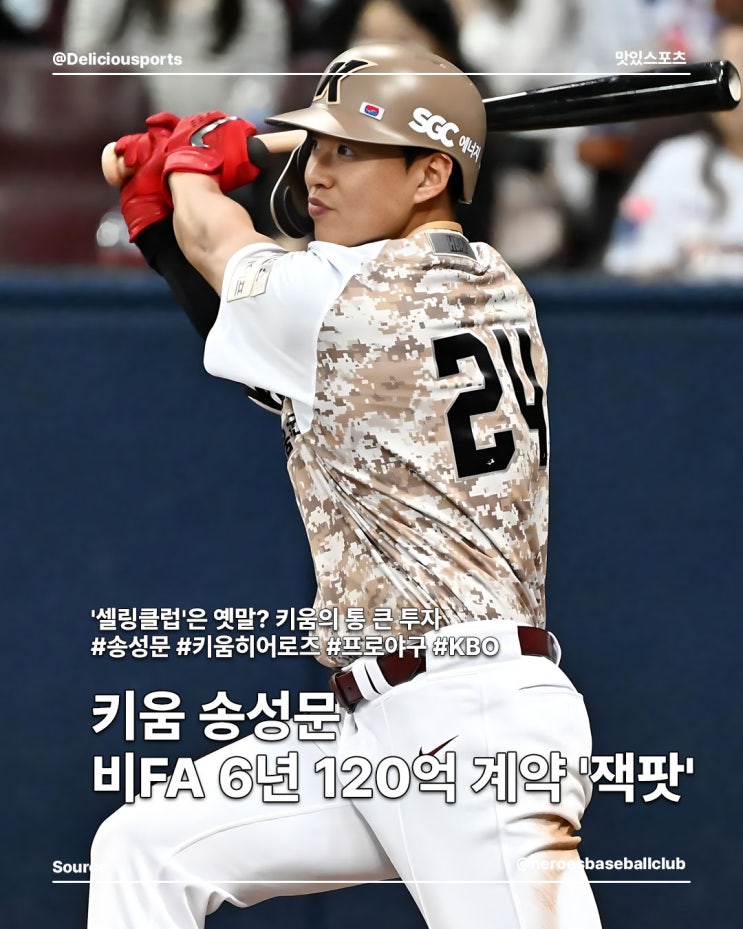 키움, <b>송성문</b>과 비FA 6년 <b>120억 계약</b> '잭팟'