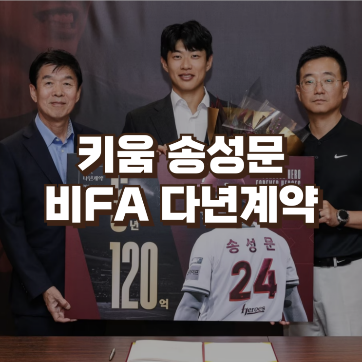 <b>키움</b>히어로즈 <b>송성문</b> 120억 6년 비FA 다년계약 연봉... 