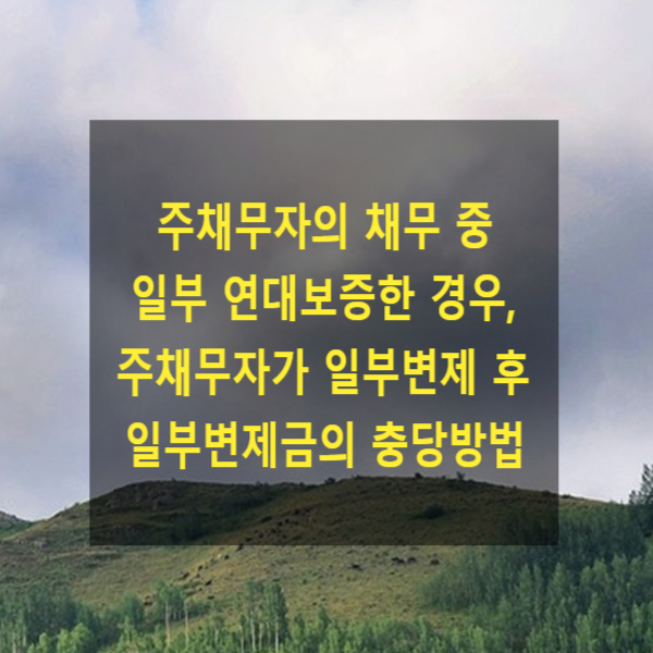  주채무자의 채무 중 일부에 대하여 연대보증한 경우, 주채무자가 일부변제 후 일부변제금의 충당방법