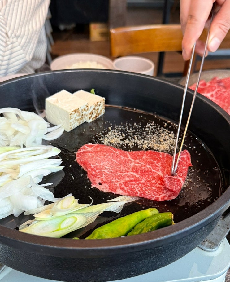  용산역 맛집 선재 신용산점 한우 스키야키 점심 메뉴 추천