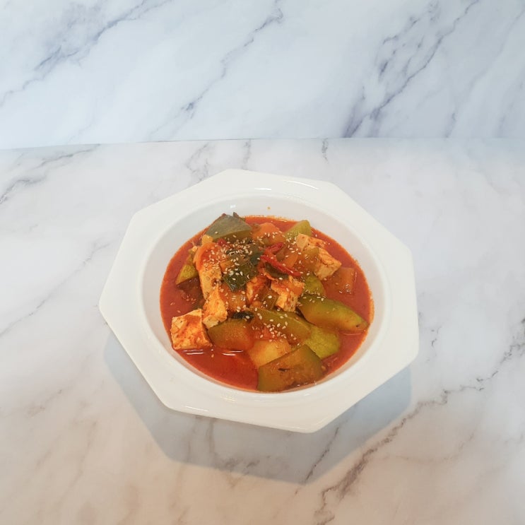  둥근 호박 듬뿍 감자 고추장 찌개 둥근호박 요리 레시피