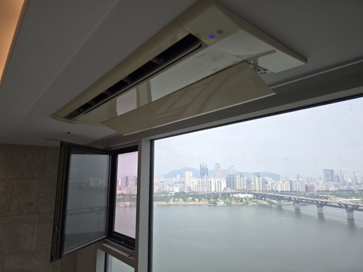  강남 청담 변색된 시스템 에어컨 도색과 새제품 및 단종 에어컨 도색