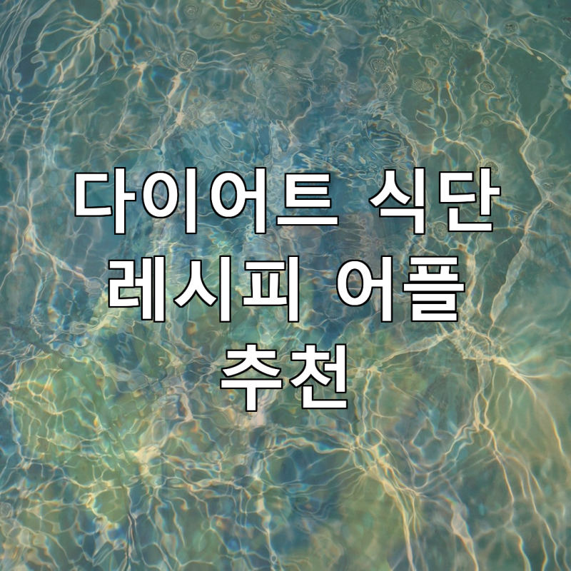 다이어트 식단 레시피 어플 추천