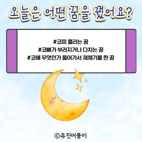 │꿈해몽│코피 흘리는 꿈, 코뼈가 부러지거나 다치는 꿈, 코에 무엇인가 들어가서 재채기를....