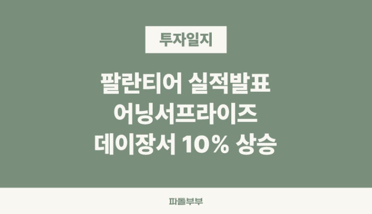  팔란티어 PLTR 25년 2분기 어닝콜 실적발표 서프라이즈 ! 주가 상승중
