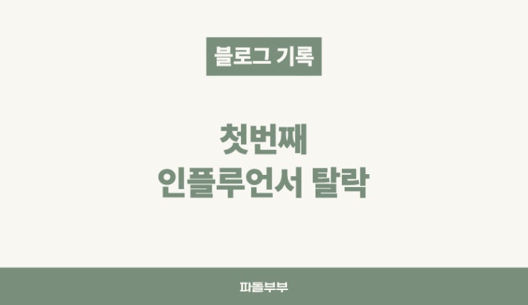  인플루언서 탈락
