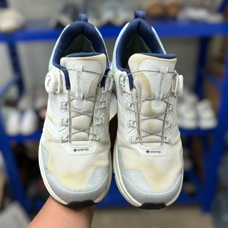 전주 노스페이스 GORE-TEX (고어텍스) 신발 변색 복원｜운동화 셀프세탁 사고 후 전문가가 살린....
