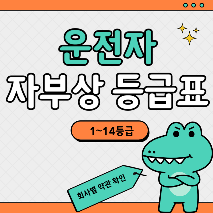  운전자보험과 자동차부상처리지원금 등급표