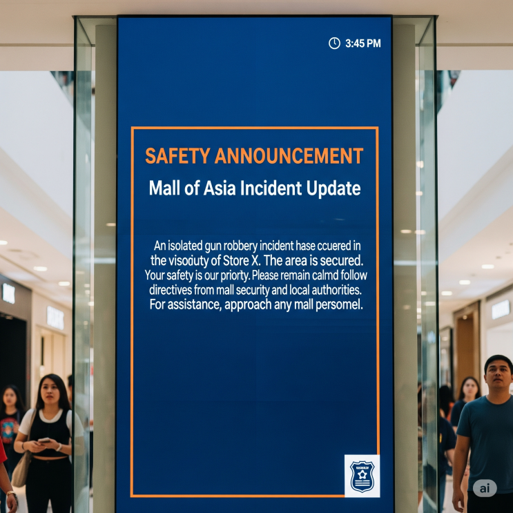  Mall of Asia (몰오브아시아) 총기 강도 사건 관련 안전 공지