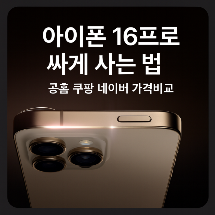  아이폰16프로 싸게사는방법 공홈 쿠팡 네이버 가격비교 꿀팁
