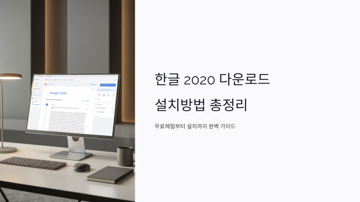  한글 2020 다운로드 설치방법 총정리 (무료체험 포함)