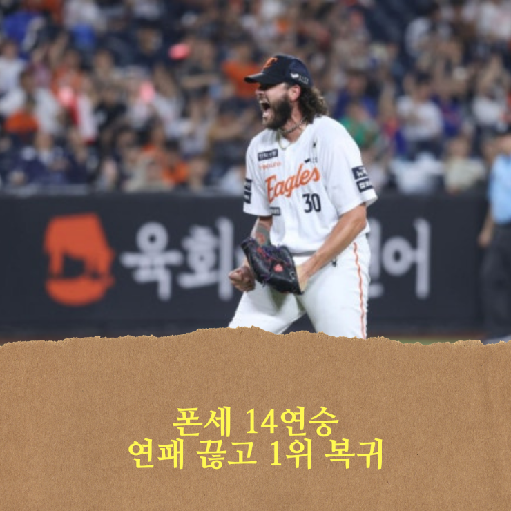 한화 이글스, <b>폰세</b> 개막 후 <b>14연승</b> + 리베라토 투런 홈런